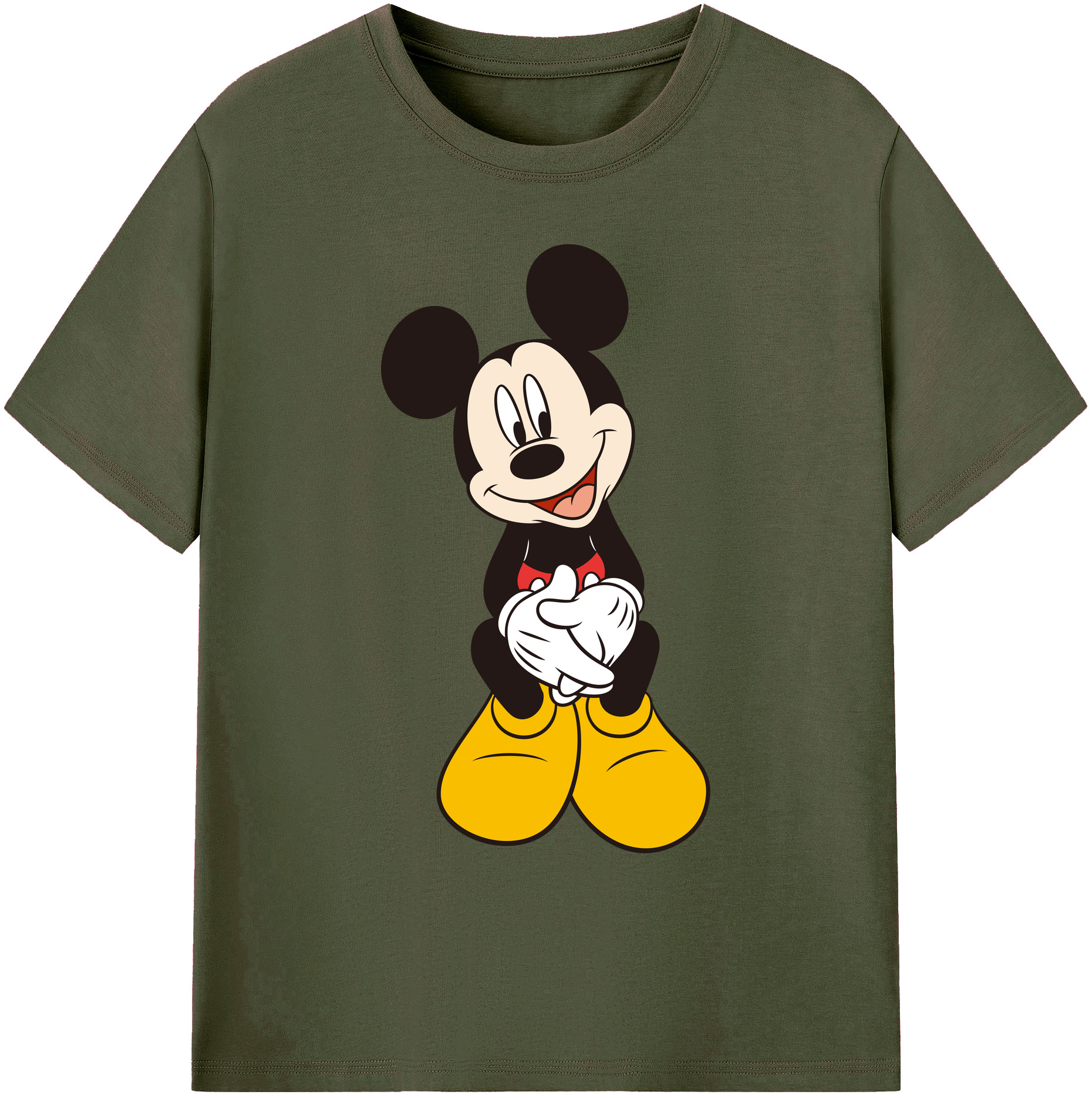 ミッキーマウス Mickey Mouse 綿100％ メンズ半袖Tシャツ｜肌触りやわらか＆通気性